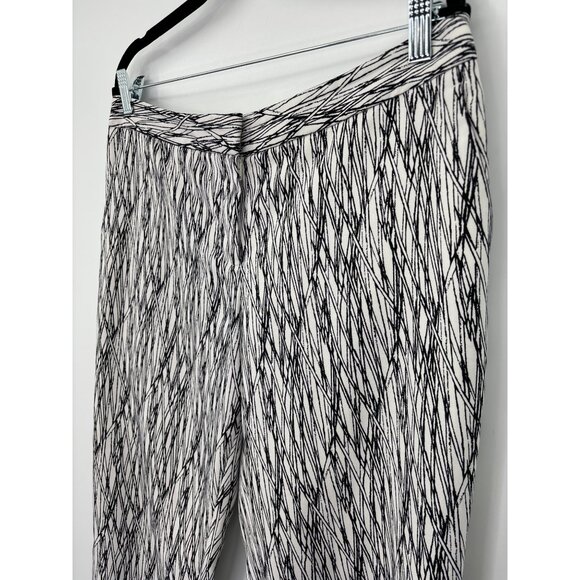 Vince Camuto Printed Trouser Pant White Black Size 10 - Picture 3 of 6